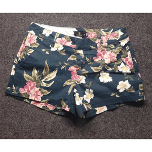 Volcom Shorts Black Floral Print Chino 2.5" Inseam Women's Size 24